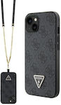 Guess Plastic / Metallic Back Cover with Strap Black (iPhone 14Apple iPhone 14)