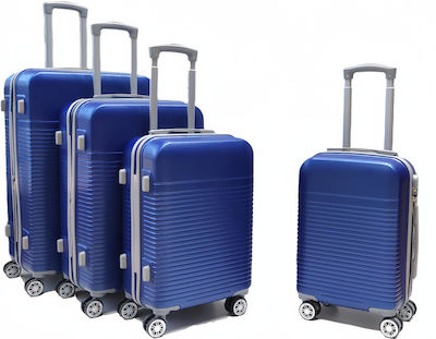 Playbags Travel Suitcases Hard Blue Maximum Height 75cm with 4 Wheels Set of 4pcs