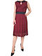 Rinascimento Midi Abendkleid mit Spitze Burgundisch