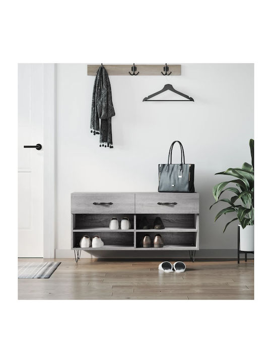 Holz Schuhschrank mit 4 Regalen Grey Sonoma L10...
