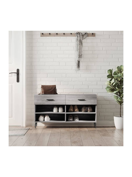 Дървен Обувна рафт с 4 рафта Grey Sonoma Д102xШ...