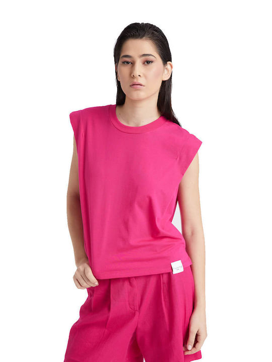 4tailors Women's Summer Blouse Sleeveless Fuchsia