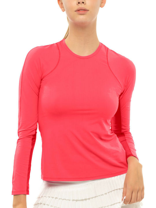 Lucky In Love Women's Athletic Blouse Long Sleeve Red