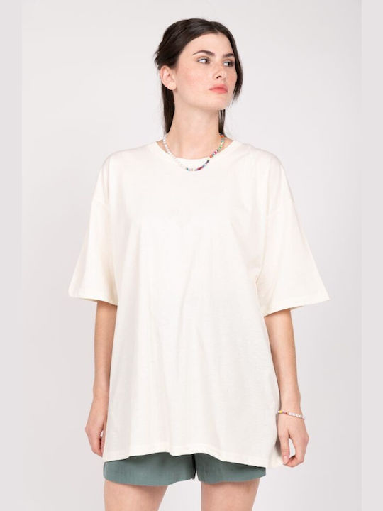24 Colours Women's Oversized T-shirt White