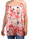 Remix Women's Summer Blouse with Straps Floral Pink