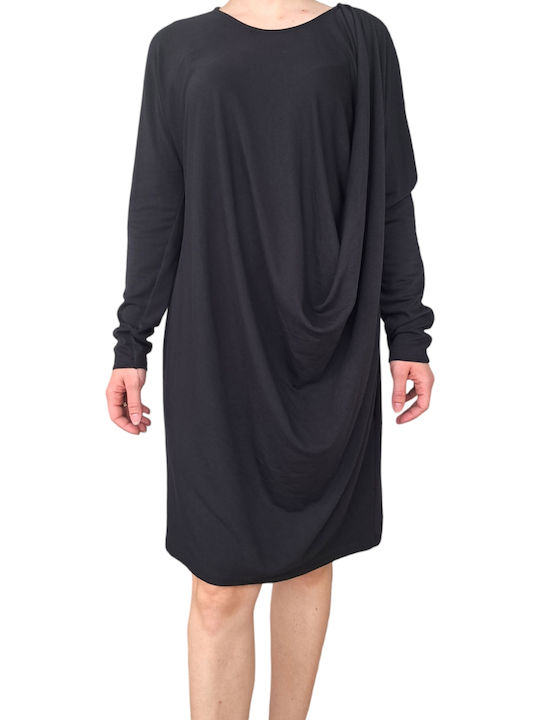Remix Femeie Bluză-rochie Mânecă lungă Negru