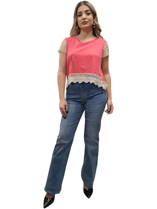 Remix Women's Summer Blouse Cotton Short Sleeve...