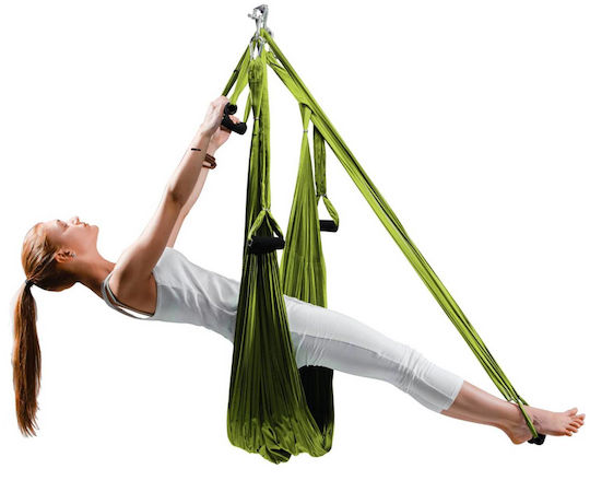 inSPORTline Aerial Yoga Hammock 2.80x1.5μ. with Handles Green