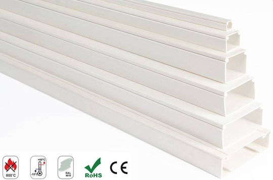 Vito Κανάλι Καλωδίων από Πλαστικό 15x10mm Λευκό 2m