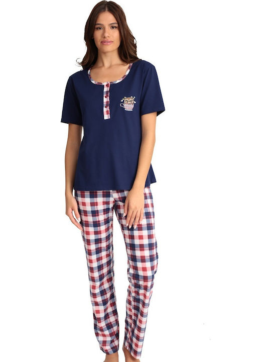 Lydia Creations Summer Women's Pyjama Set Blue
