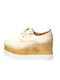 Alta Moda Women's Synthetic Leather Flatform Oxfords Beige