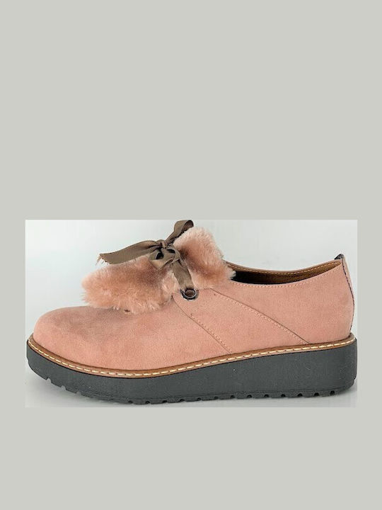 Oxfords Flatform pentru femei în Roz Culore