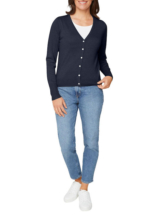 Jensen Woman Women's Knitted Cardigan with Buttons Blue