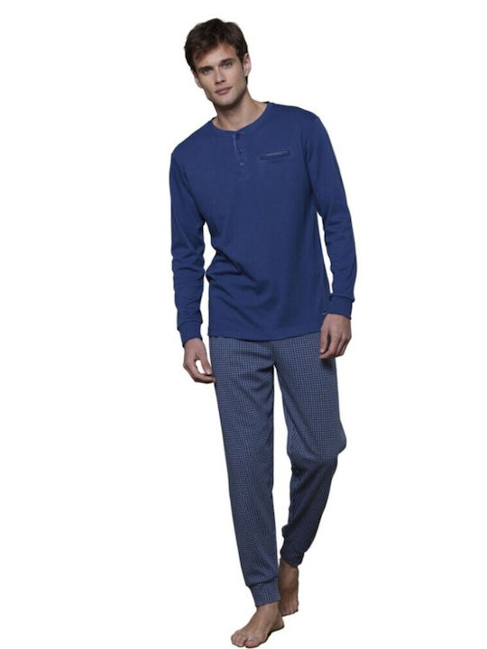 Noidinotte Men's Winter Pajamas Set Blue