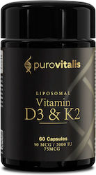 Purovitalis Liposomal Vitamin D3 Βιταμίνη 2000iu 60 φυτικές κάψουλες