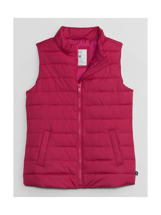 GAP Waterproof Girls Quilted Coat Red Sleeveless