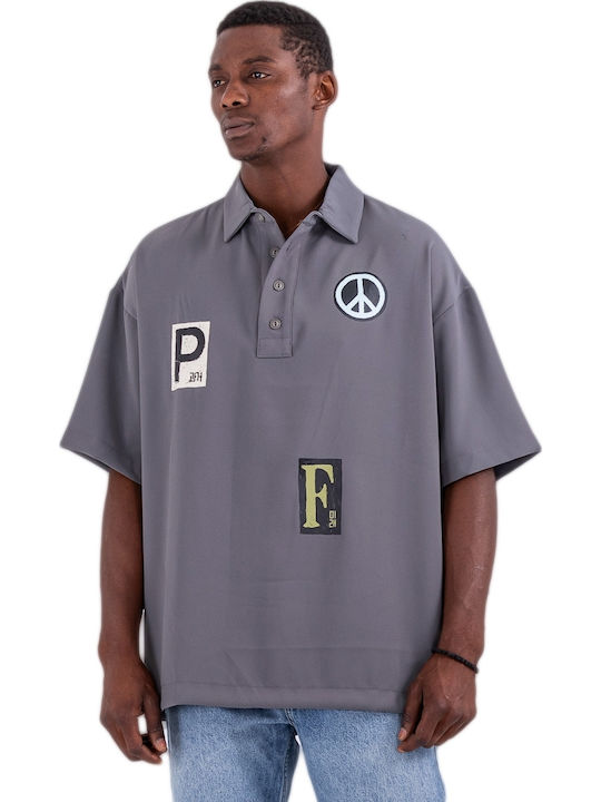 Tee Library Polo Μπλούζα Κοντομάνικη Γκρι