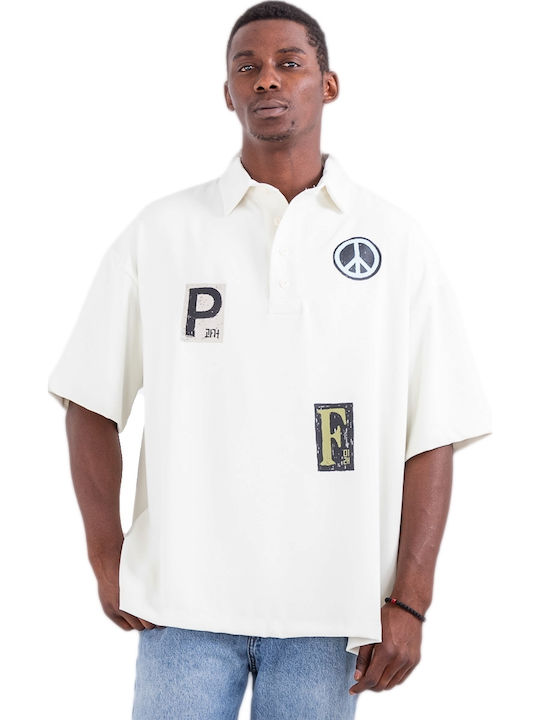 Tee Library Polo Μπλούζα Κοντομάνικη Λευκή