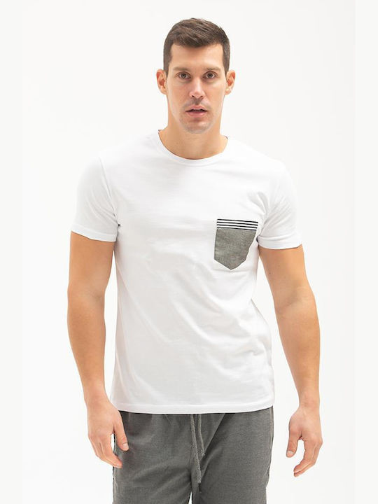 Attitude T-shirt Bărbătesc cu Mânecă Scurtă Alb