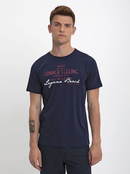Basefield T-shirt Bărbătesc cu Mânecă Scurtă Albastru