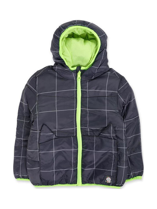 Kids' Casual Jacket Short Double Sided with Hood Gray