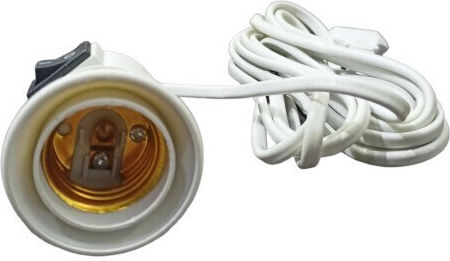 Stromstecker mit Steckdosenbuchse E27 in Weiß Farbe Set 1Stück XC-02151