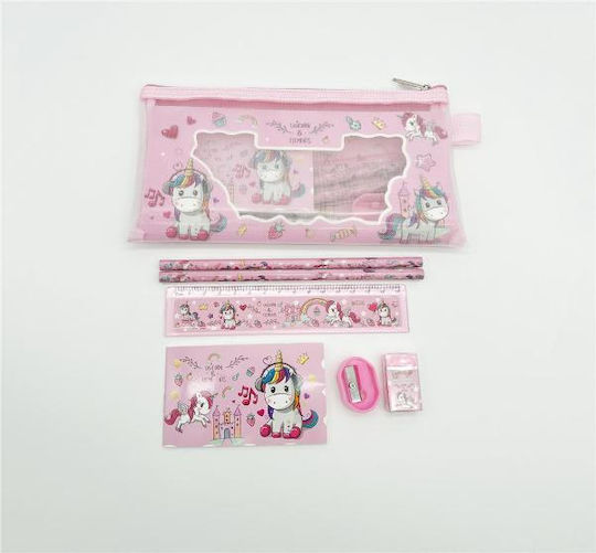 Kids Stationery Set with Pencil, Sharpener, Eraser and Ruler 6pcs
