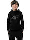 4F Kids Sweatshirt with Hood and Pocket Black