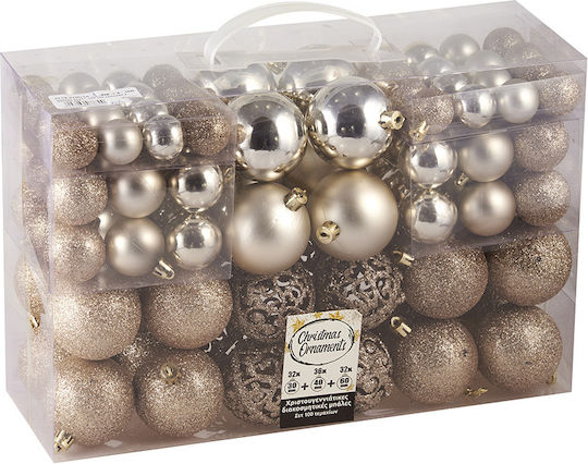 Set 100 Plastic Ecru Balls 4cm