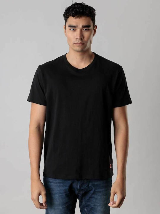 Devergo Tricou pentru bărbați cu mâneci scurte Negru