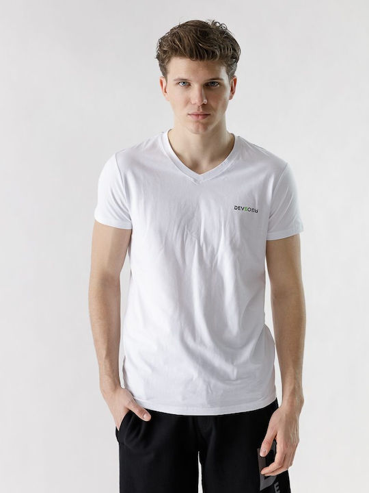 Devergo T-shirt Bărbătesc cu Mânecă Scurtă Alb