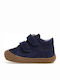 Suede Παιδικά Μποτάκια με Σκρατς Navy Μπλε
