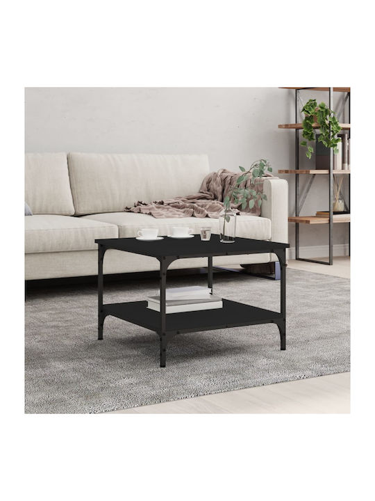 Square Wooden Side Table Black L55xW55xH40cm