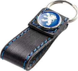 Peugeot Leather Blue Keychain Peugeot Leather Blue Keychain