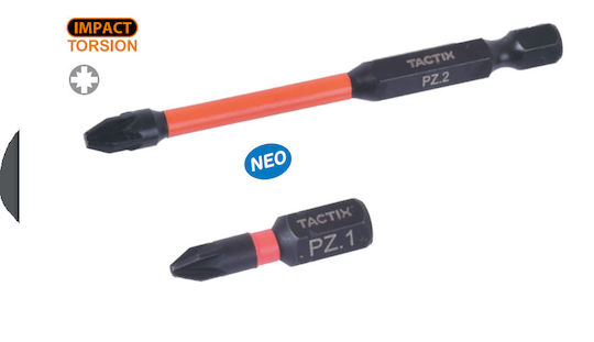 Tactix Σετ 3 Μύτες Κατσαβιδιού Σταυρός