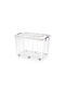 Sidirela Plastic Storage Box with Wheels and Lid Transparent 50x37x30cm 1pcs