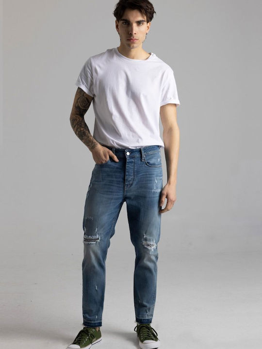 New Denim Pantaloni Blugi pentru Bărbați Elastic Albastru