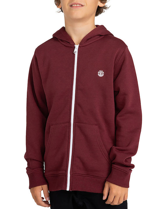 Element Kinder-Sweatjacke mit Kapuze Burgundisch