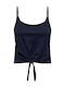 Only Women's Summer Blouse with Straps Navy Blue