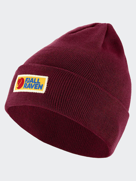 Fjallraven Vardag Beanie Unisex Σκούφος Πλεκτός σε Μπορντό χρώμα