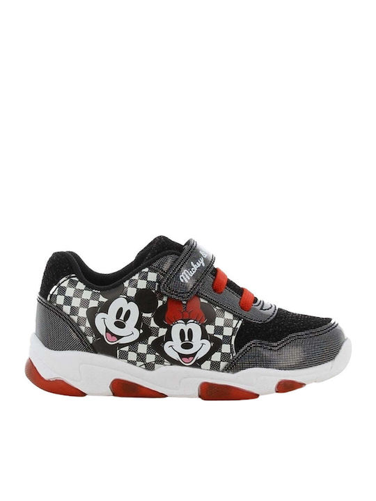 Mickey Mouse Kids Sneakers Anatomic with Scratch & Lights Black