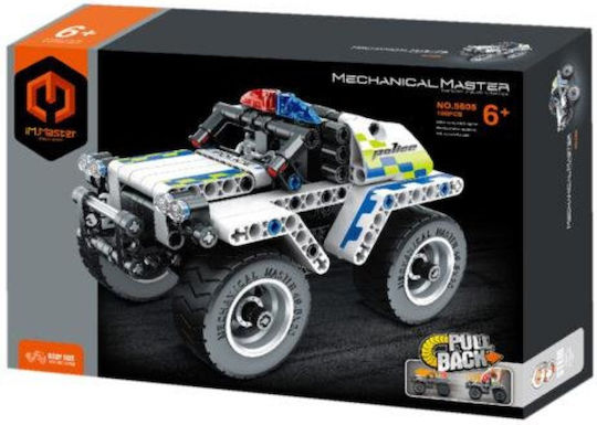 Qihui Mechanical Master - Pull Back Police Car Figurină de Modelism Mașină 199 Piese 29x19.5x6cm.