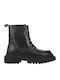 Leder Stiefeletten Damen Schwarz