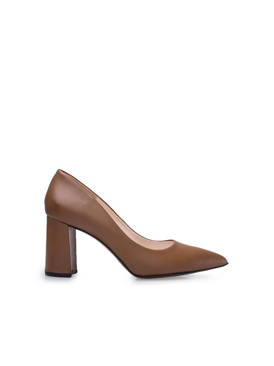 Sagiakos Pointed Toe Tabac Brown Heels