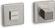 Convex Door Handle WC Silver / Silver