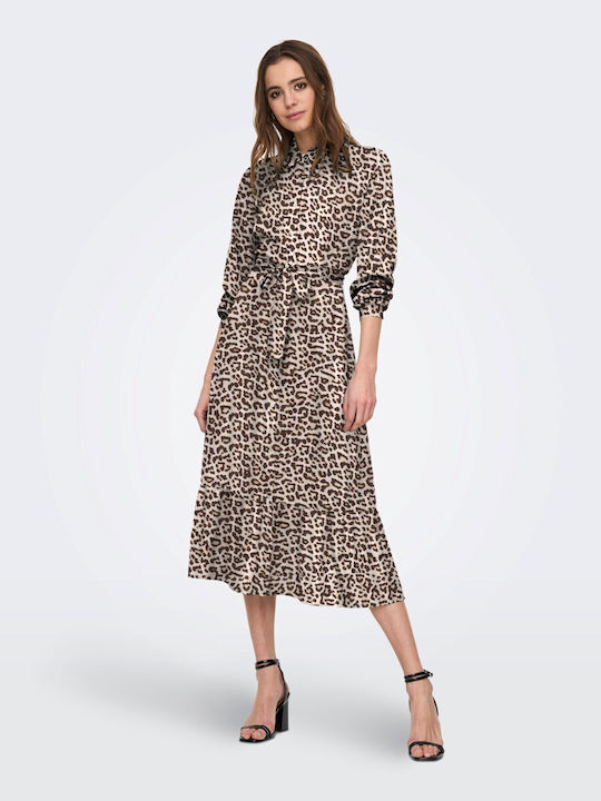 Only Emily Maxi Shirt Dress Dress Leopard