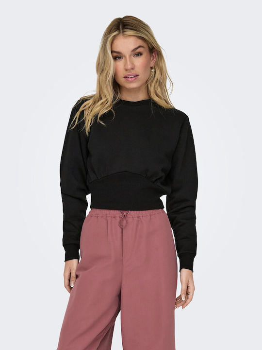 Only Women's Cropped Sweatshirt Black