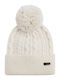 Pom Pom Beanie Γυναικείος Σκούφος Πλεκτός σε Λευκό χρώμα