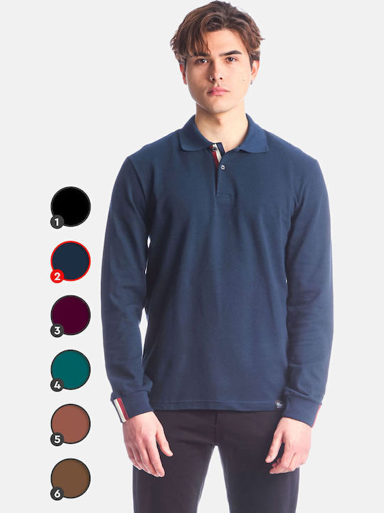 Paco & Co Polo Herrenbluse Langarm Marineblau