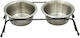 Nunbell Pet NUNBELL Μπολ Φαγητού & Νερού για Σκύλο & Γάτα 2x σε Ασημί Χρώμα 2τμχ